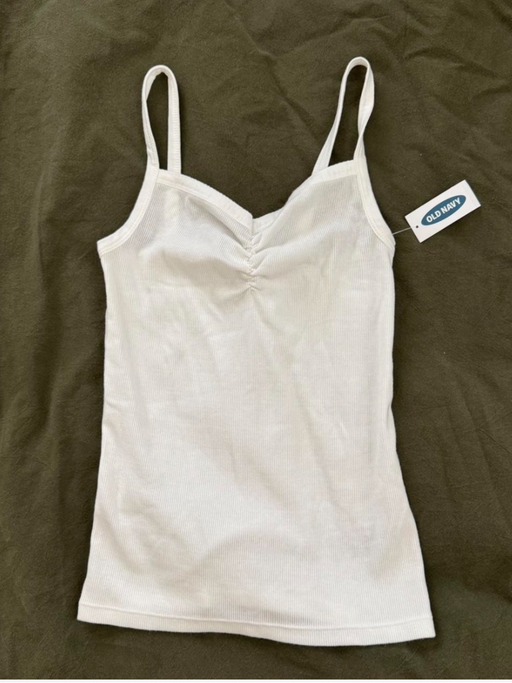 Old Navy White Ribbed Spaghetti Strap Cami